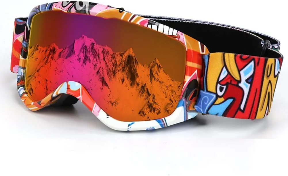 Kids Ski Goggles,Non-Slip Strap Snow Goggles Snowboard Goggles