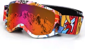 Kids Ski Goggles,Non-Slip Strap Snow Goggles Snowboard Goggles