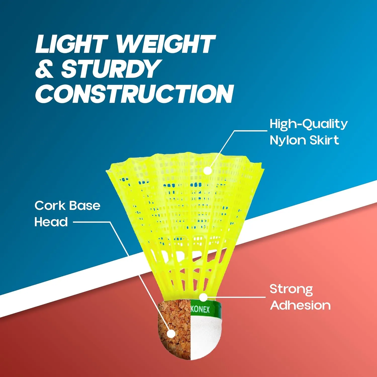 KONEX Badminton Shuttlecock CLS-350 Nylon Green
