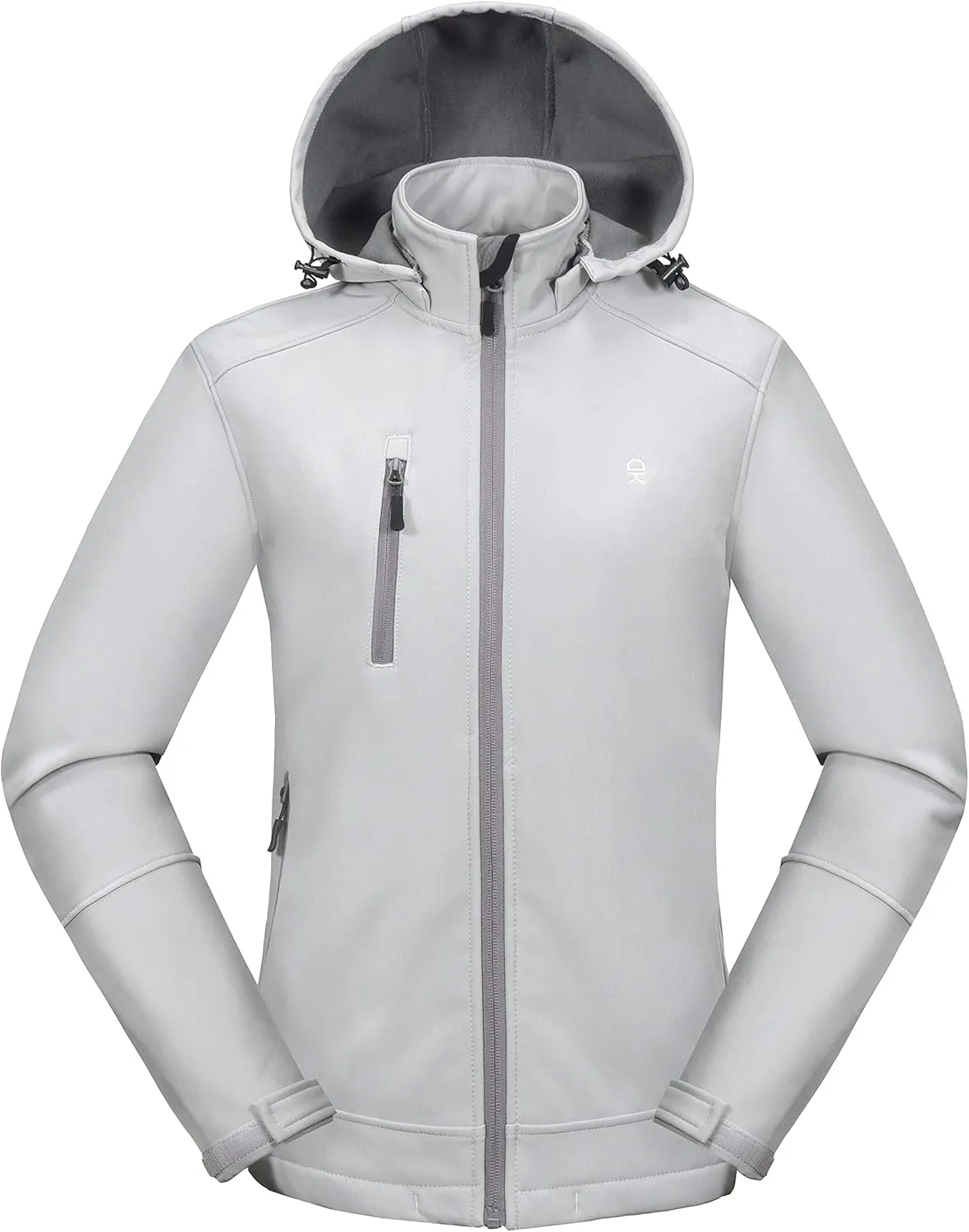 Little Donkey Andy Womens Softshell Jacket, Ski Snowboarding Jacket with Removable Hood, Fleece Lined