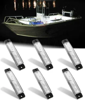 Marine Lights - 6Pcs Waterproof LED Interior Lights for Yacht, Fishing Boat, Kayak & More, 12v