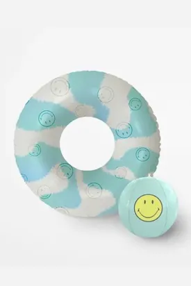 Pool Ring & Ball Set Smiley