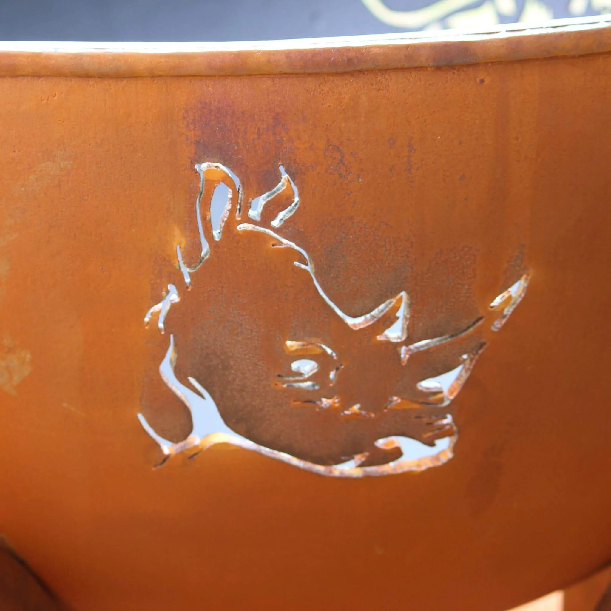 "Africa's Big Five" Gas Fire Pit in Steel - Fire Pit Art