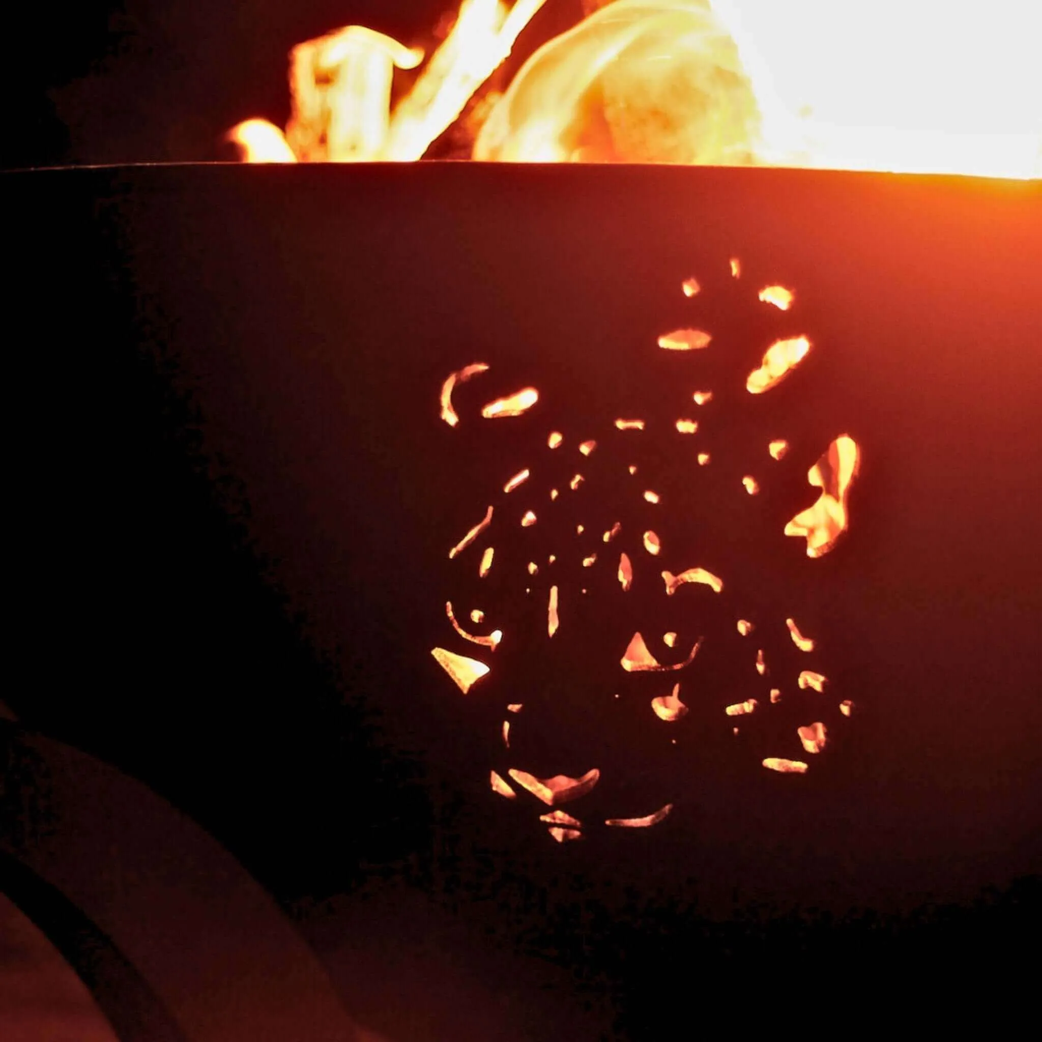 "Africa's Big Five" Gas Fire Pit in Steel - Fire Pit Art