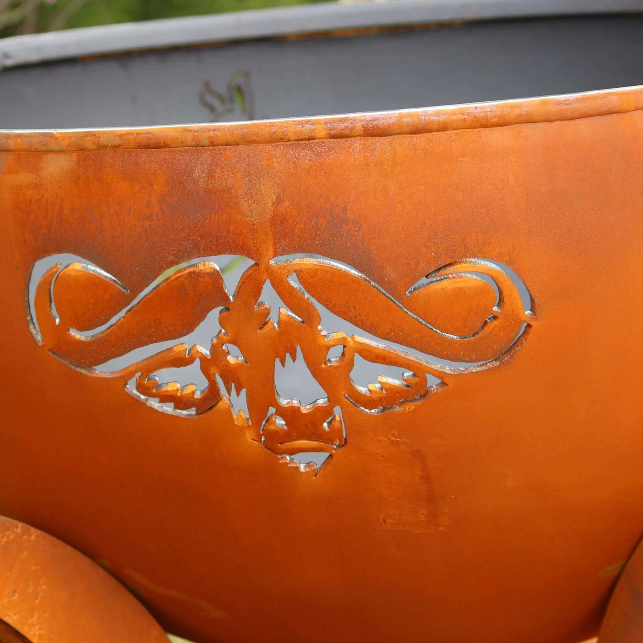 "Africa's Big Five" Gas Fire Pit in Steel - Fire Pit Art