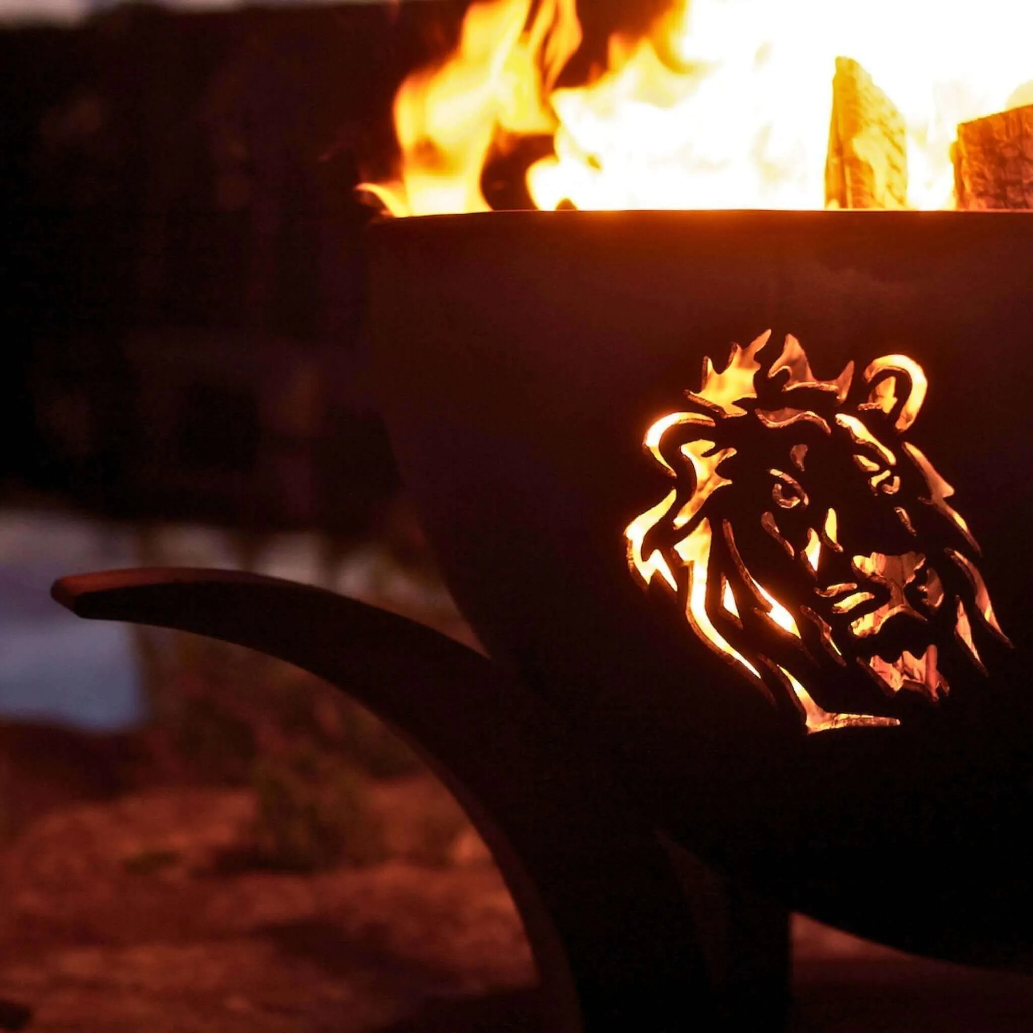 "Africa's Big Five" Gas Fire Pit in Steel - Fire Pit Art