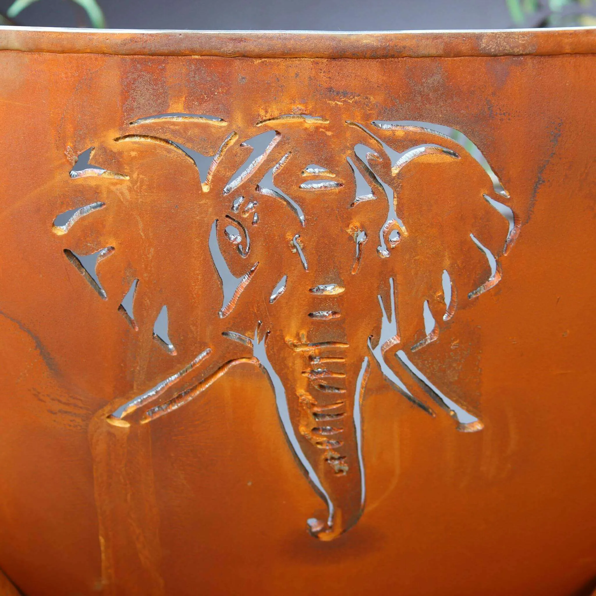 "Africa's Big Five" Gas Fire Pit in Steel - Fire Pit Art