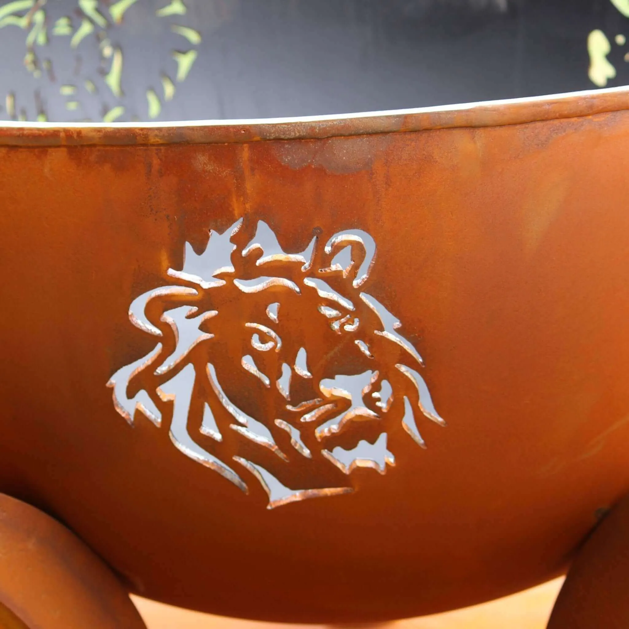 "Africa's Big Five" Gas Fire Pit in Steel - Fire Pit Art