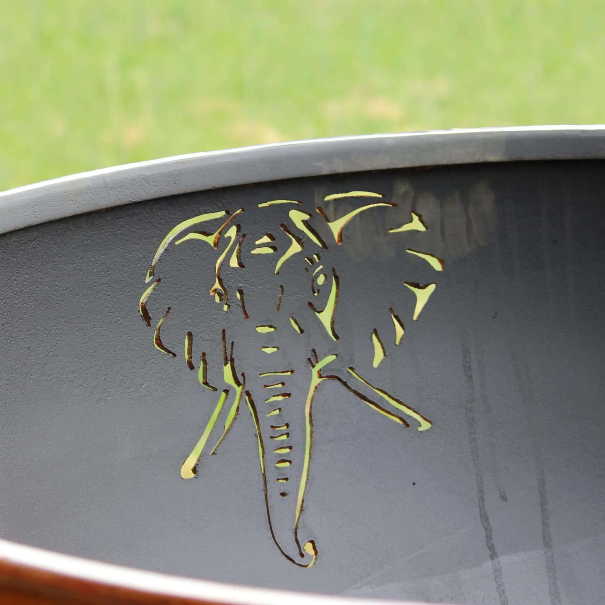"Africa's Big Five" Gas Fire Pit in Steel - Fire Pit Art