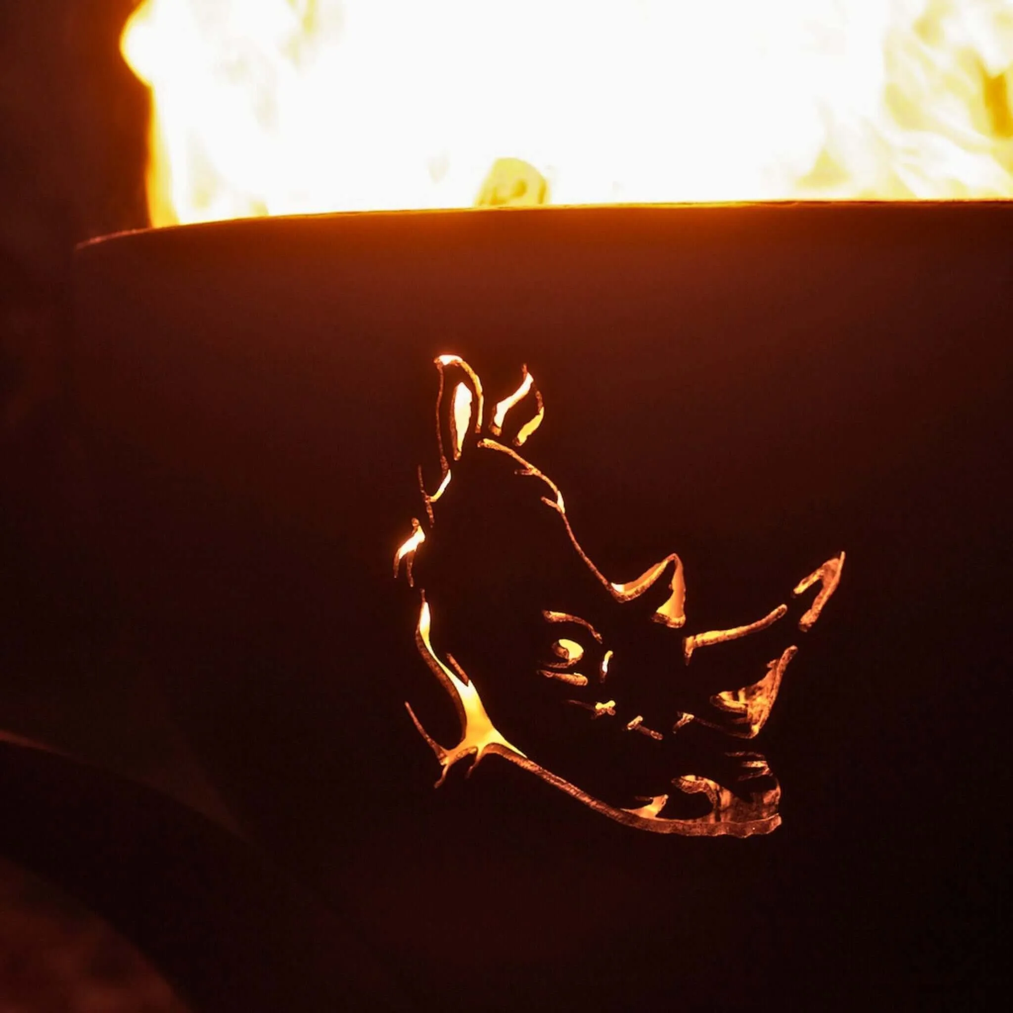 "Africa's Big Five" Gas Fire Pit in Steel - Fire Pit Art