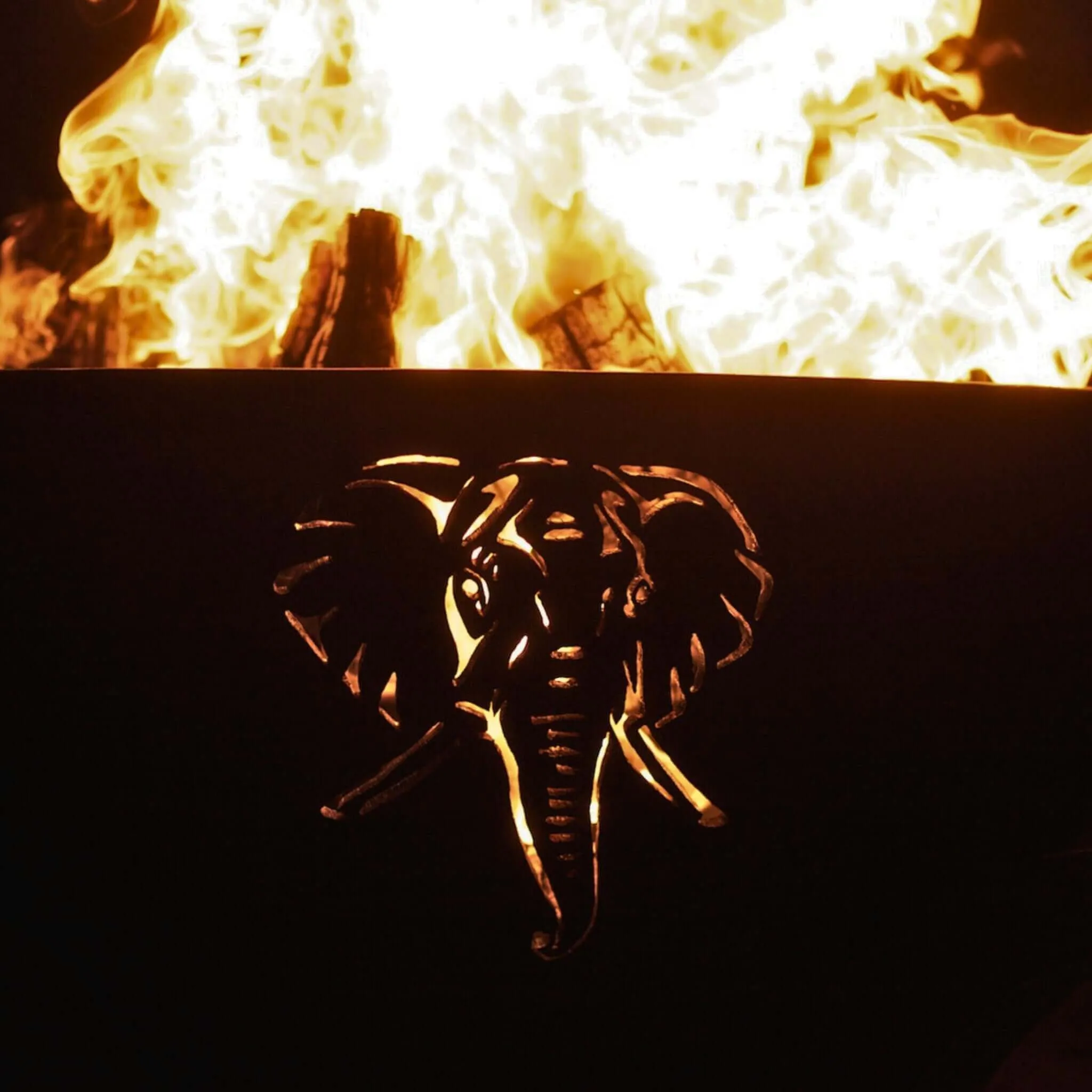 "Africa's Big Five" Gas Fire Pit in Steel - Fire Pit Art