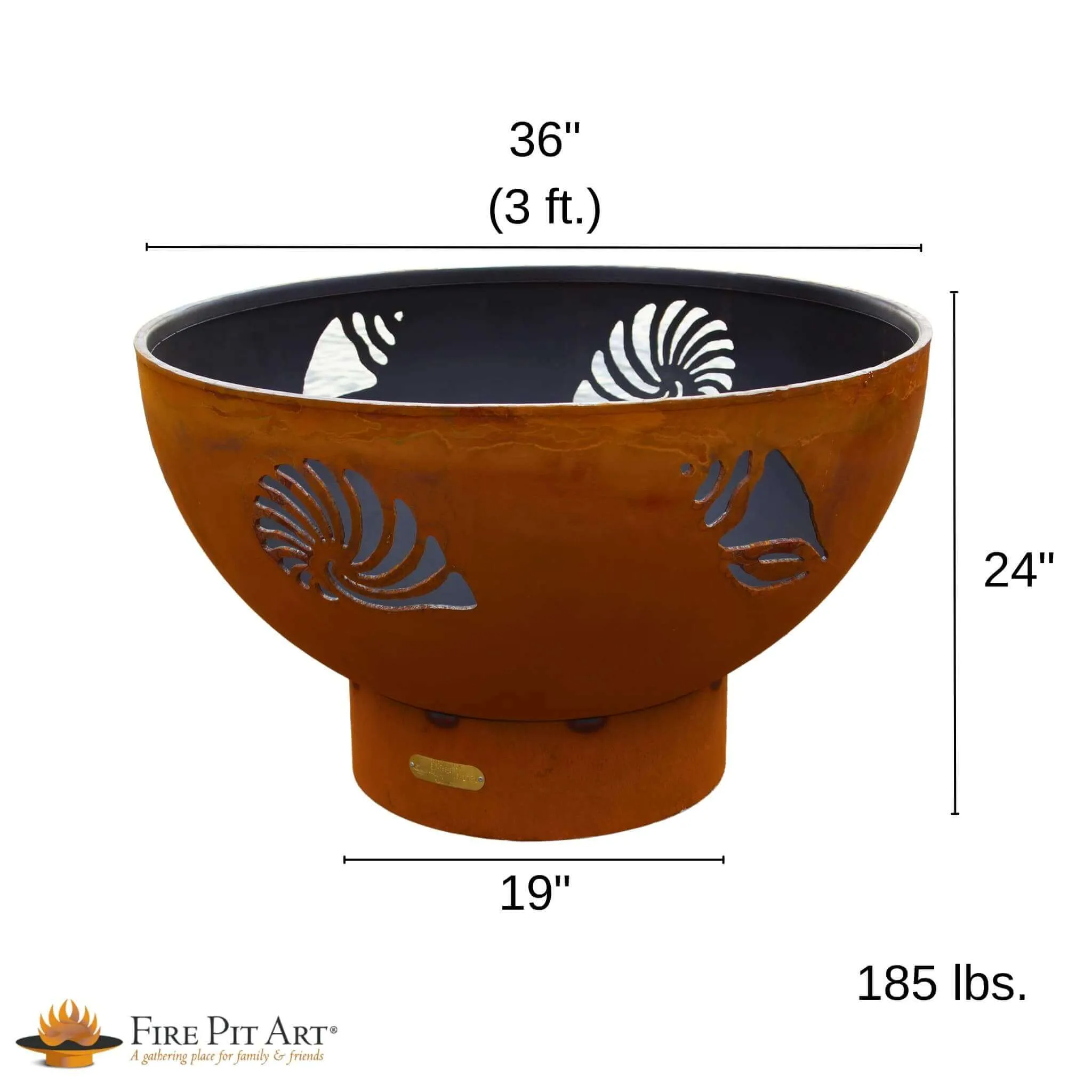 "Beachcomber" Gas Fire Pit in Steel - Fire Pit Art