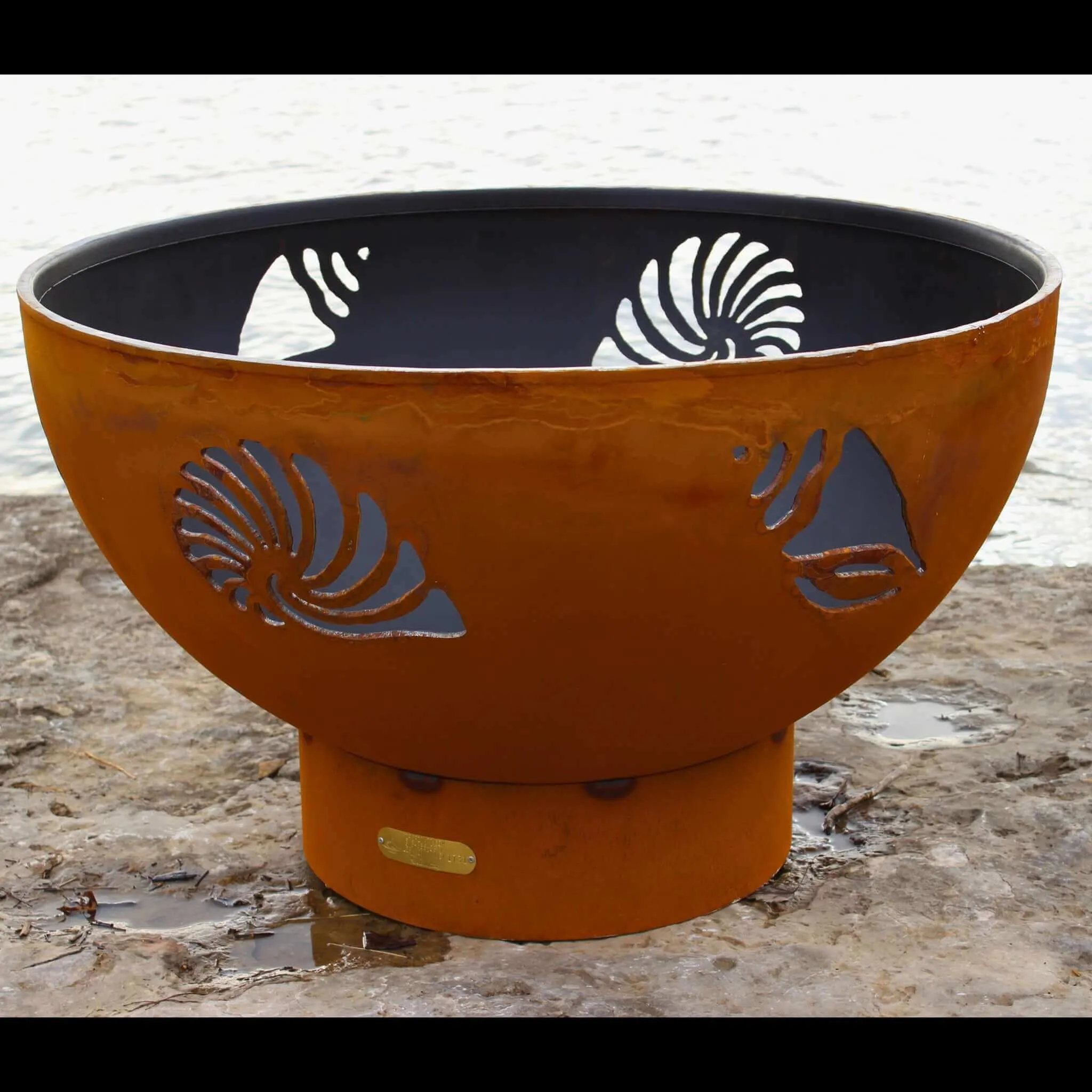 "Beachcomber" Gas Fire Pit in Steel - Fire Pit Art