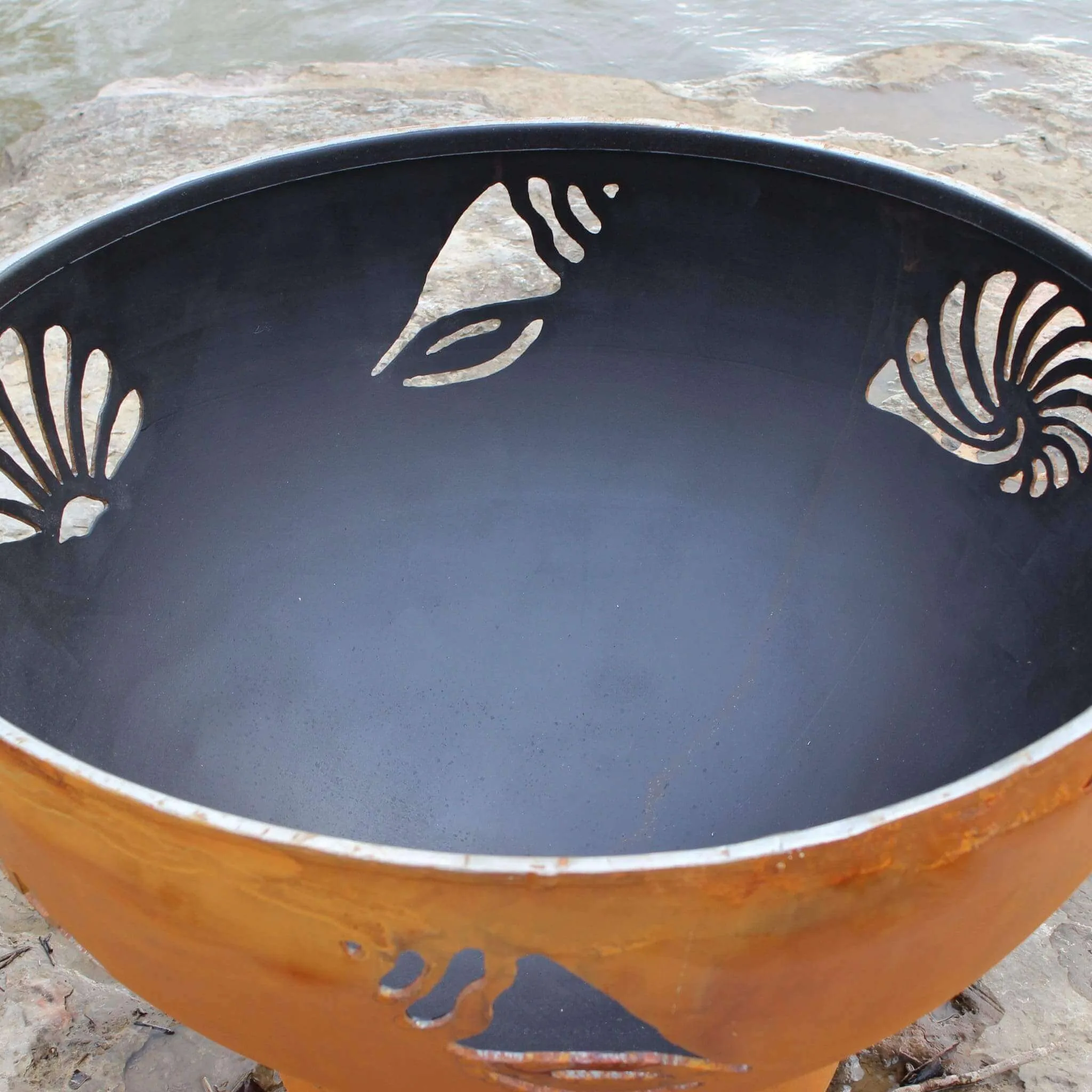 "Beachcomber" Gas Fire Pit in Steel - Fire Pit Art