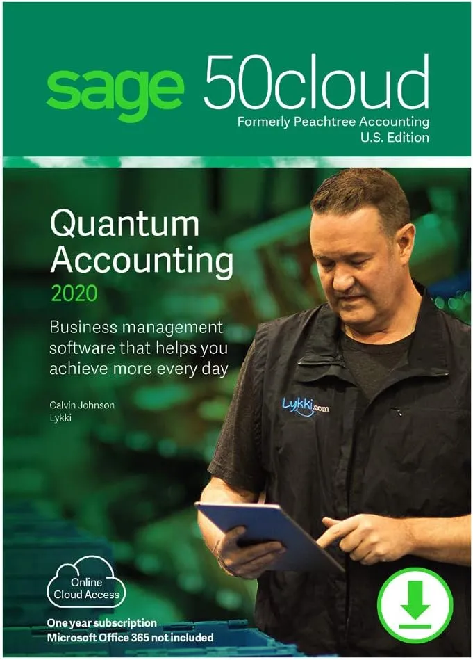 Sage 50cloud Quantum Accounting 2020 U.S. 5-User One Year Subscription [PC Download]