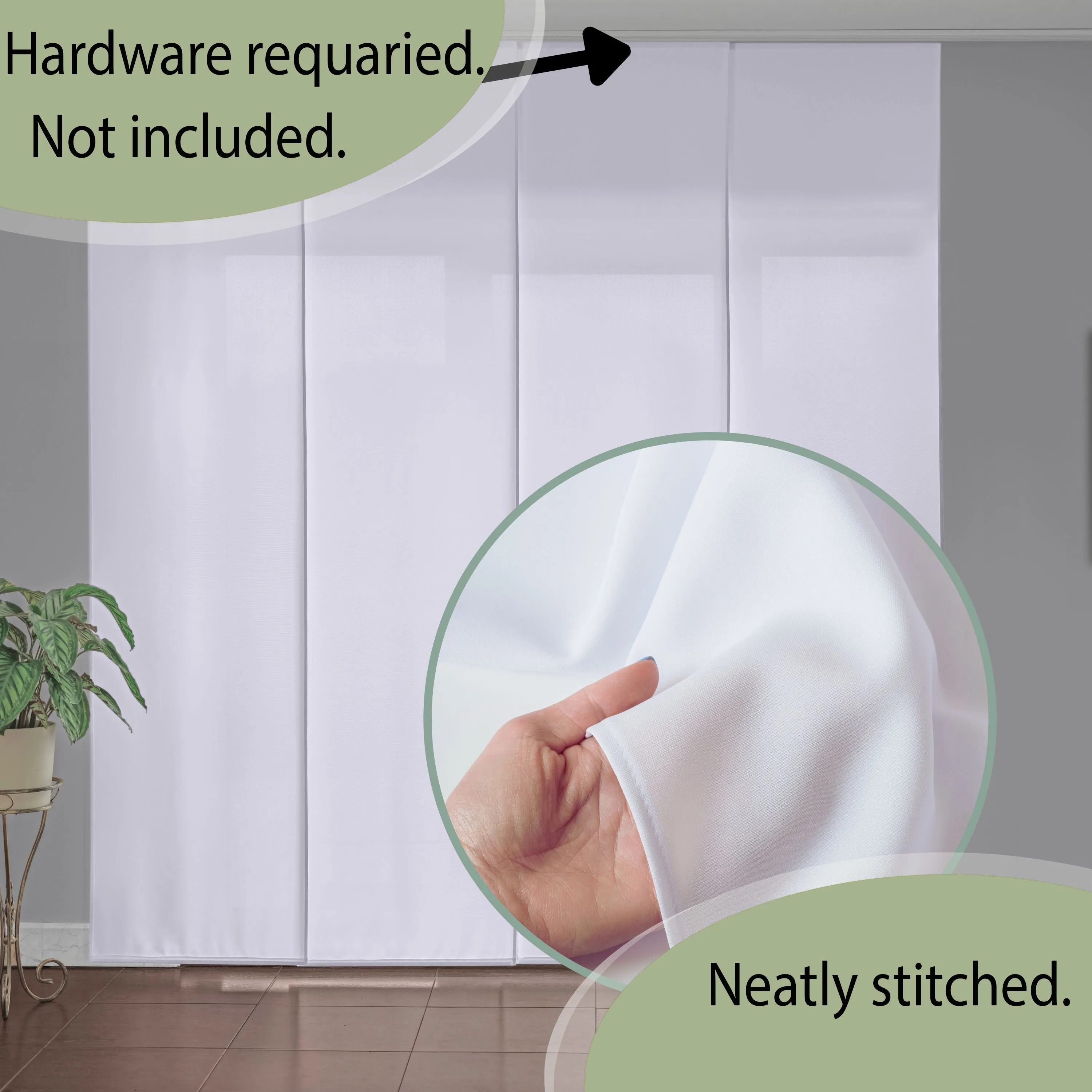 Set of 6 Sliding Panel Curtains Basketball Ball in Net