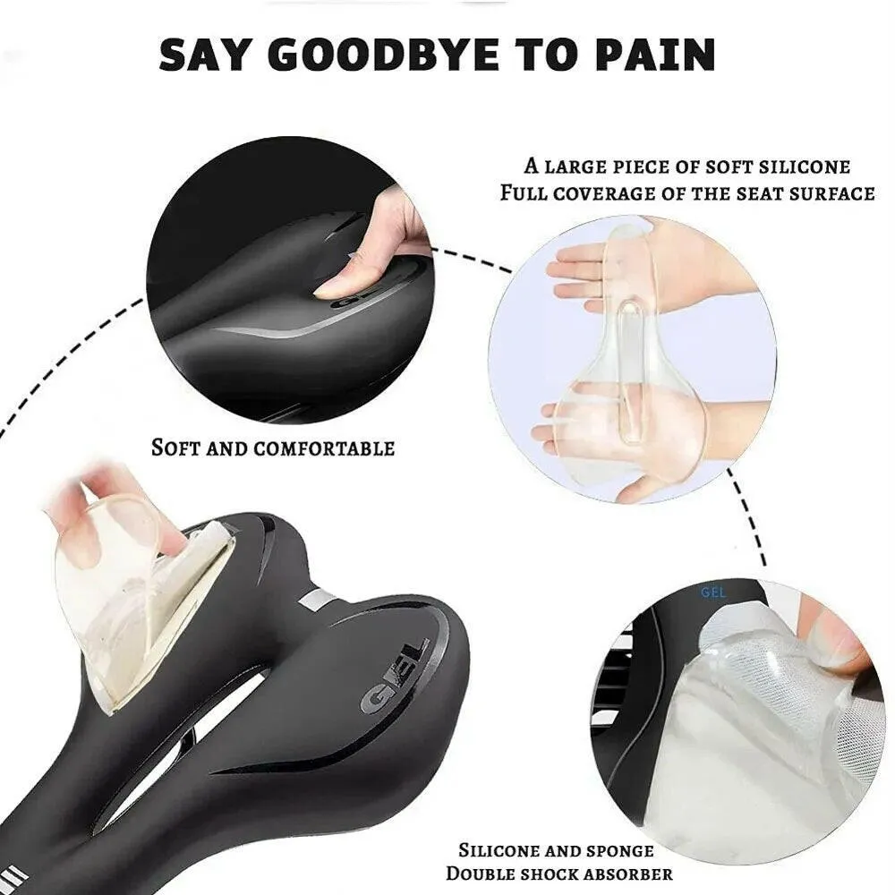 Silicone Bicycle Saddle MTB Mountain Road Bike Seat Comfortable Soft Cycling Cushion Exercise Bike Saddle for Men and Women