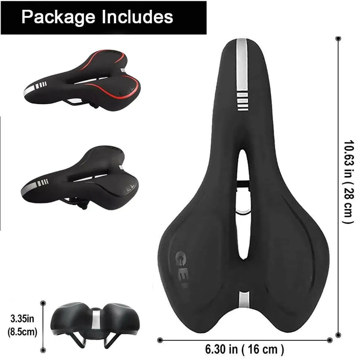 Silicone Bicycle Saddle MTB Mountain Road Bike Seat Comfortable Soft Cycling Cushion Exercise Bike Saddle for Men and Women