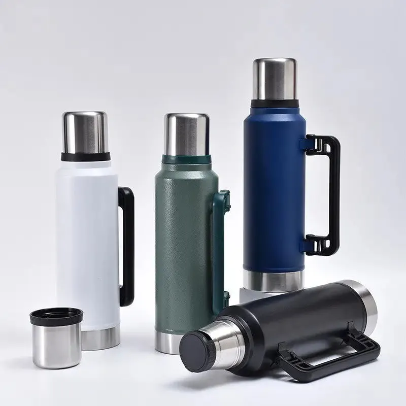 Stainless Steel Thermos Water Flask with Mug 1400 ml Random Colour