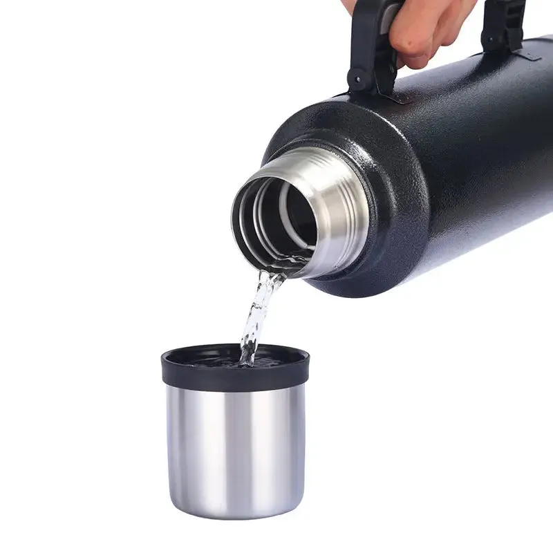 Stainless Steel Thermos Water Flask with Mug 1400 ml Random Colour