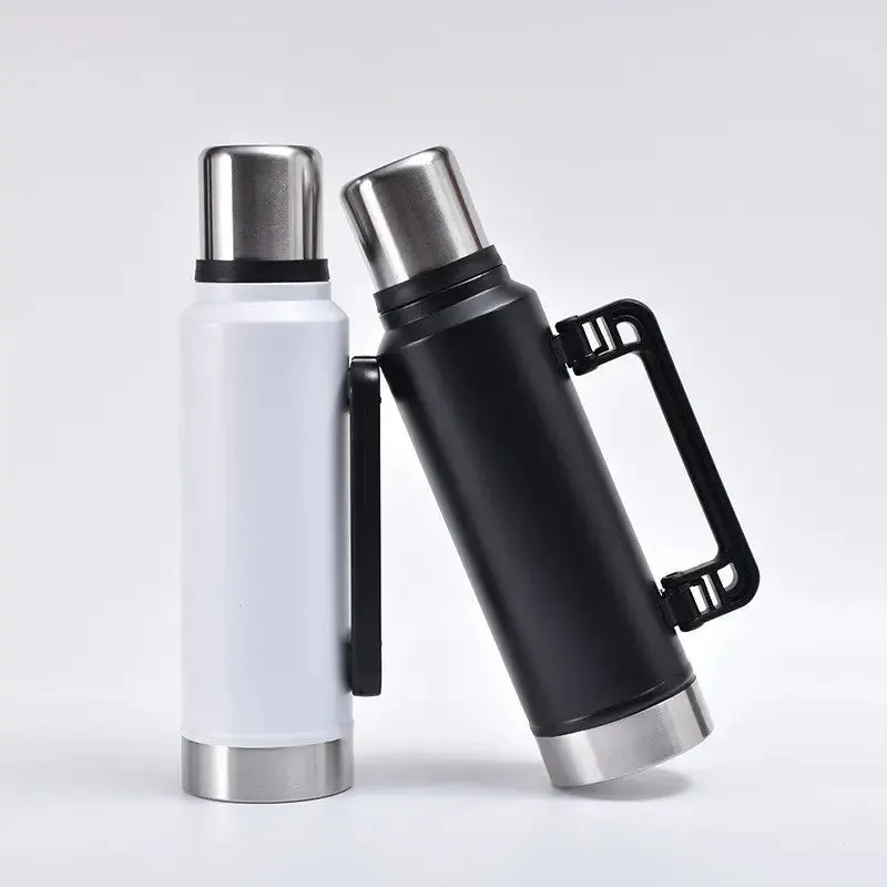 Stainless Steel Thermos Water Flask with Mug 1400 ml Random Colour