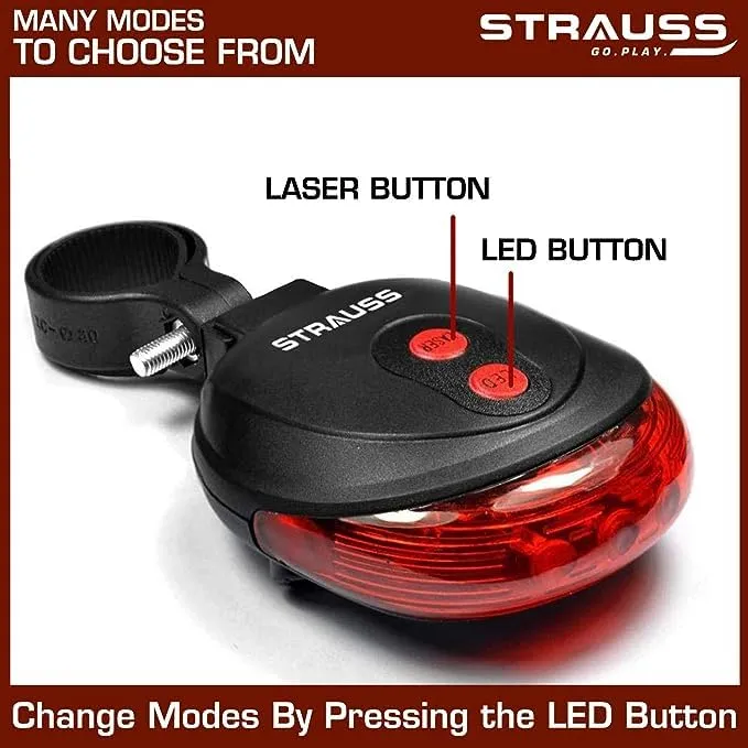 Strauss Bicycle Tail Lights | Headlights| Ultra Bright Waterproof Bicycle Tail Lights | Light Set with Led Light | Tail Clip Light Lamp |Taillight Set | Pack of 2