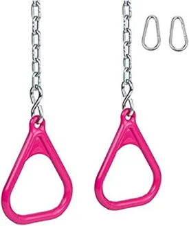 Swing Set Stuff Trapeze Rings and Chains with SSS Logo Sticker, Pink