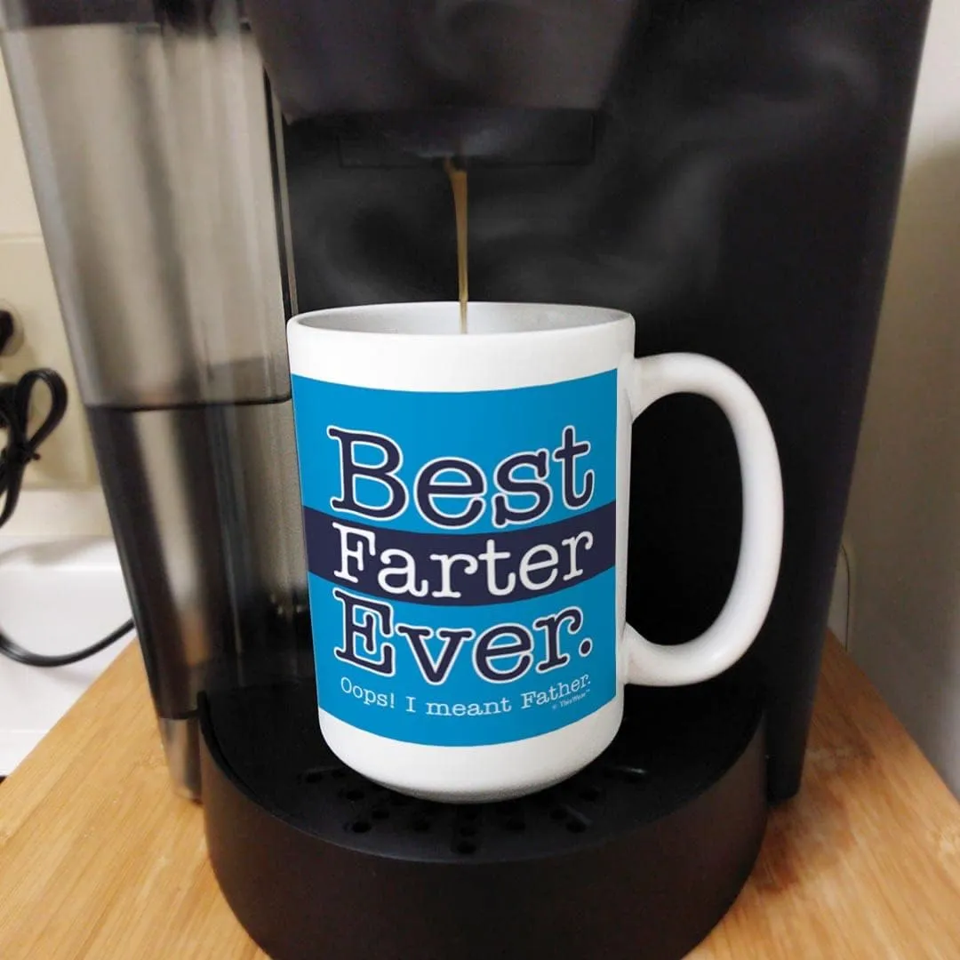 ThisWear Best Dad Mug for Dad Best Farter Ever Oops I Meant Father Funny Dad Mug Ceramic 15oz Ceramic Coffee Mug with Handle Blue