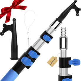  Upgrade  5-12ft Three-Level Telescopic Aluminum Pole Boat Hook, Made of Thick AluminumCovered with Oxide Film, Longer Life, Sturdy and Durable,for Docking Push-Pull Boat Accessorie