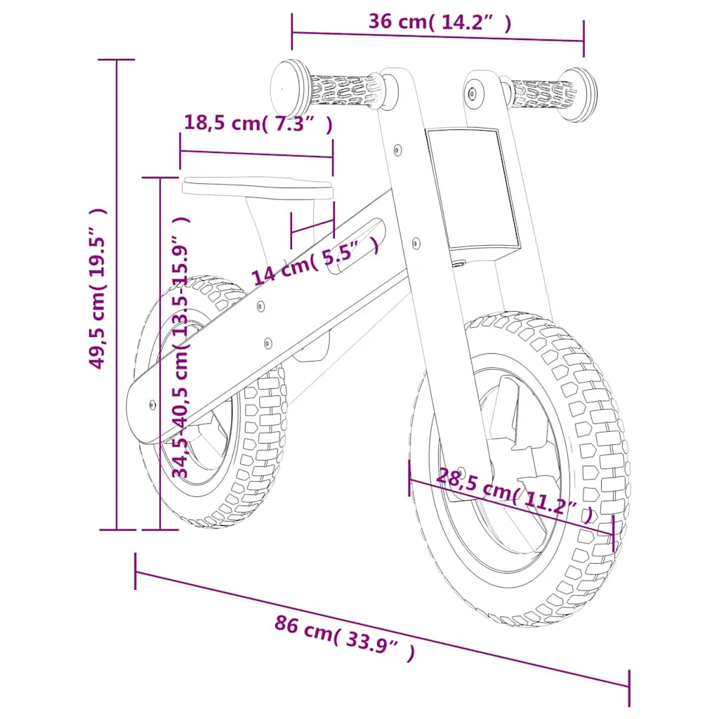 vidaXL Balance Bike for Children Grey Printed