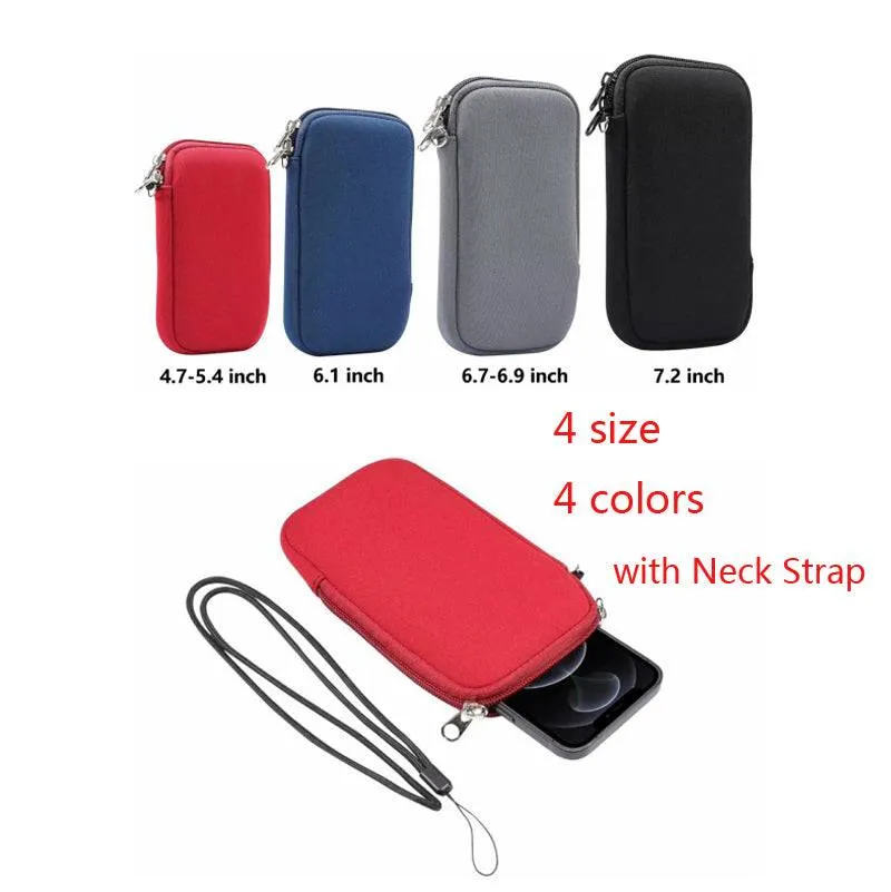 Waterproof Mobile Phone Bag Pouch for iPhone Samsung Huawei Xiaomi Shockproof Mobile Phone Case with Shoulder StrapUniversal 4.7-7.2 inch