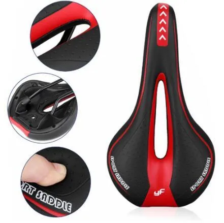 YAFEE Bicycle Saddle Comfortable Middle Hollow Out Bike Seat MTB Mountain Bike Cycling Soft Seat Cover Cushion