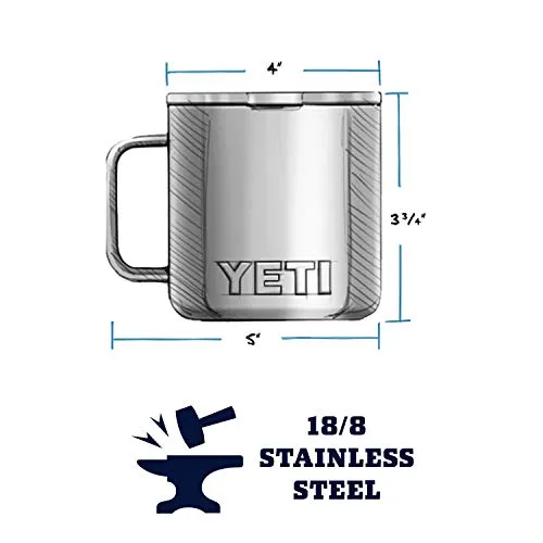 YETI Rambler 14 oz Mug, Vacuum Insulated, Stainless Steel with MagSlider Lid, Black